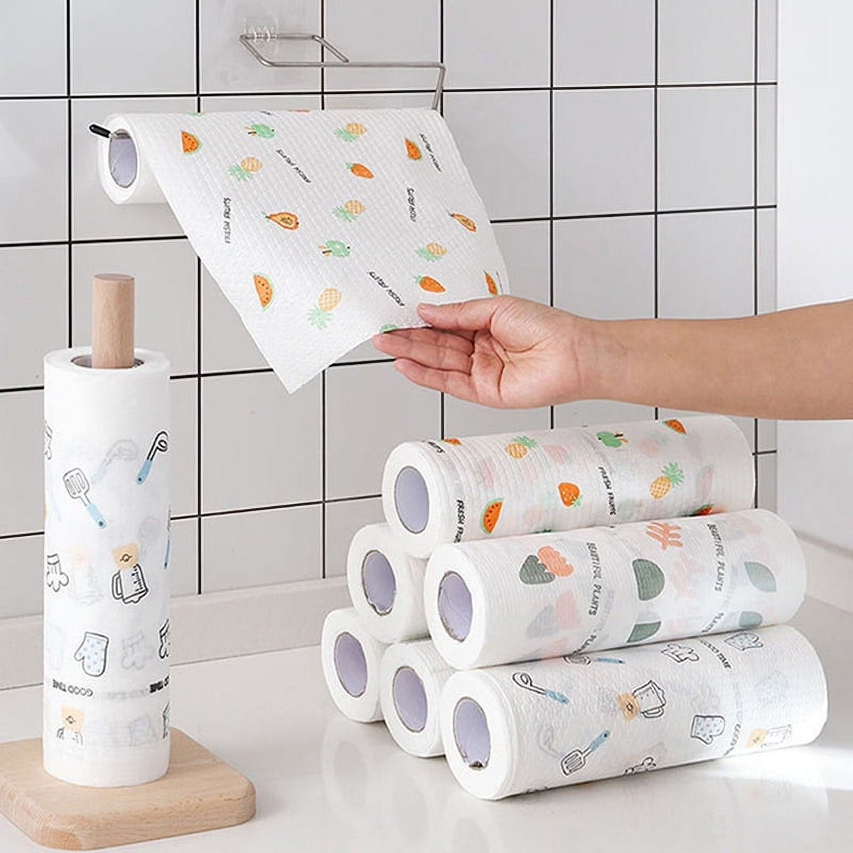 🎁 BUY 1 GET 1 FREE🎁 | Stop Wasting Paper Towels 🧽 50-Sheet Reusable Cleaning Rag Roll – Tear, Wipe, Rinse & Reuse✨