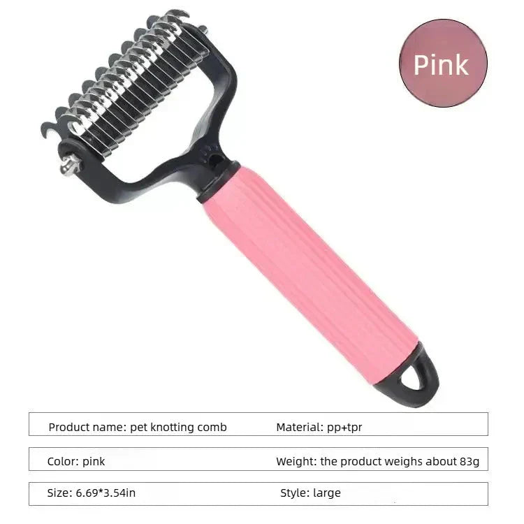 ๐ฅ LAST DAY SALE! 50% OFF|Double Sided Dog Detangling Comb for Shedding and Matted Hair