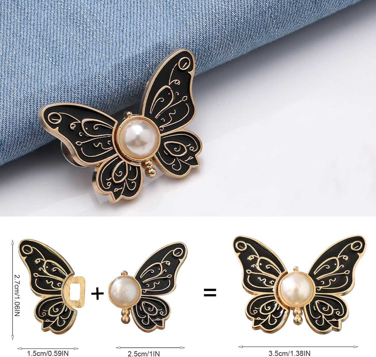 50% OFF🔥 LAST DAY SALE!🦋 No-Sew Butterfly Jean Clips – Instant Waist Adjuster for Jeans, Skirts & More 👖✨