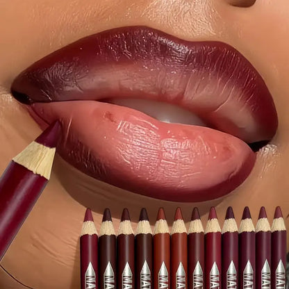 🎁 Buy 1 Get 1 Free | 12-Pc Matte Lip Liner Set 💄 Waterproof, Smudgeproof & Precise