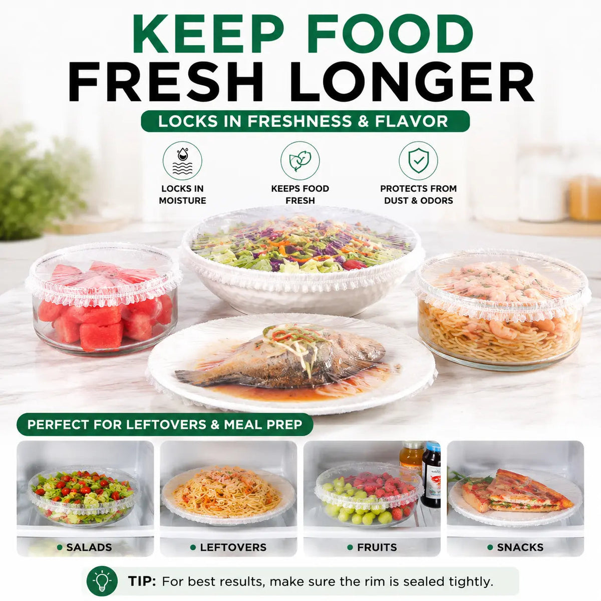 🎁 BUY 1 GET 1 FREE 🎁— Stretch Food Covers | Freshness in Seconds, No Cling-Wrap Hassle
