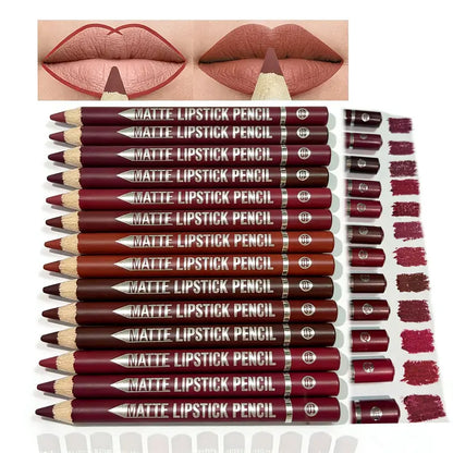 🎁 Buy 1 Get 1 Free | 12-Pc Matte Lip Liner Set 💄 Waterproof, Smudgeproof & Precise