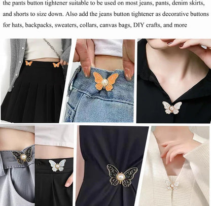 50% OFF🔥 LAST DAY SALE!🦋 No-Sew Butterfly Jean Clips – Instant Waist Adjuster for Jeans, Skirts & More 👖✨