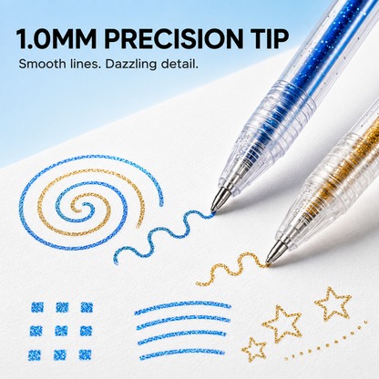 LAST DAY BUY 1 GET 1 FREE 🎁 Glitter Gel Pens Vibrant Sparkle Colored Retractable Sparkling Gel Pen