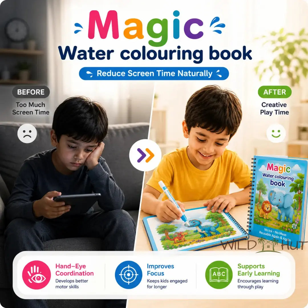 🎁 BUY 1 GET 1 FREE — Magic Water Coloring Book | 💧 Reusable, Mess-Free Fun