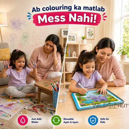 🎁 BUY 1 GET 1 FREE — Magic Water Coloring Book | 💧 Reusable, Mess-Free Fun