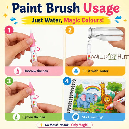 🎁 BUY 1 GET 1 FREE — Magic Water Coloring Book | 💧 Reusable, Mess-Free Fun