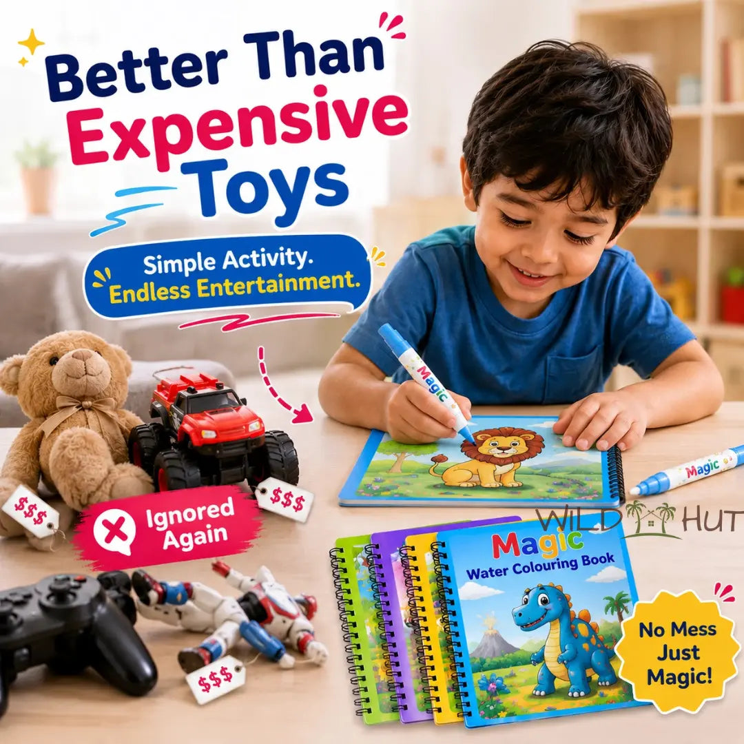 🎁 BUY 1 GET 1 FREE — Magic Water Coloring Book | 💧 Reusable, Mess-Free Fun