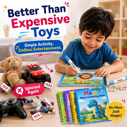 🎁 BUY 1 GET 1 FREE — Magic Water Coloring Book | 💧 Reusable, Mess-Free Fun
