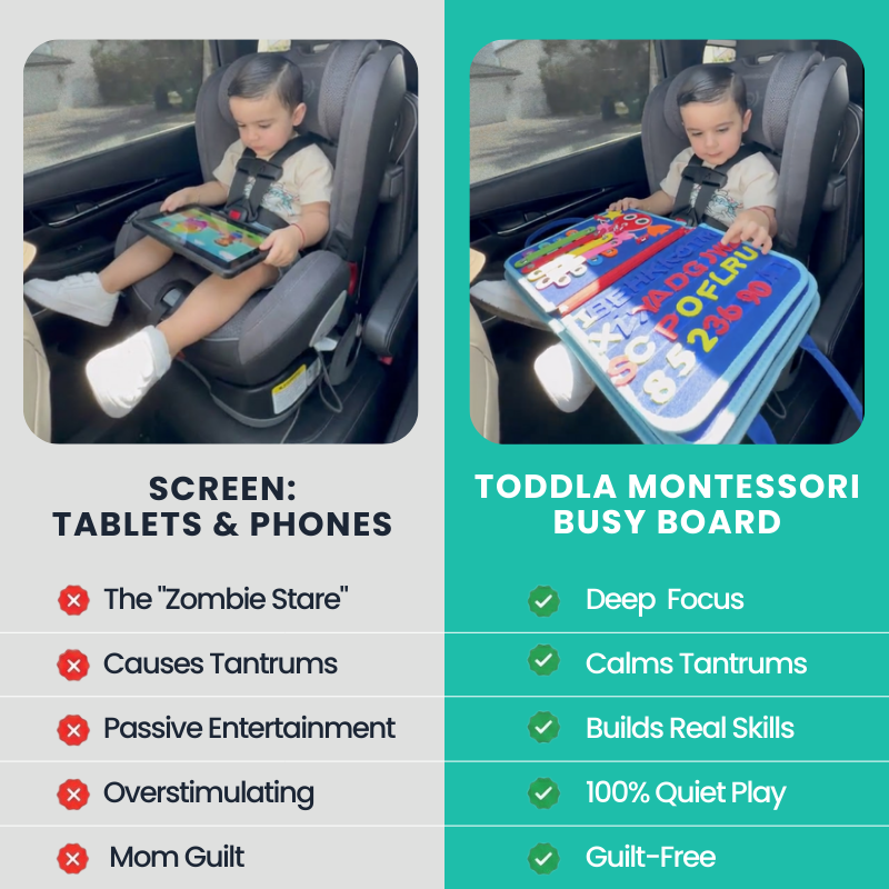 🔥50% OFF TODAY🔥Busy Board for Toddlers - Sensory Activity Book & Travel Learning Toy 🎨✈️