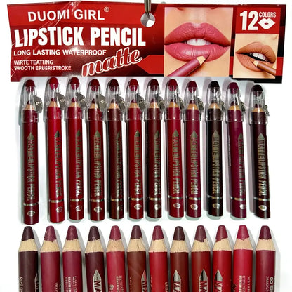 🎁 Buy 1 Get 1 Free | 12-Pc Matte Lip Liner Set 💄 Waterproof, Smudgeproof & Precise