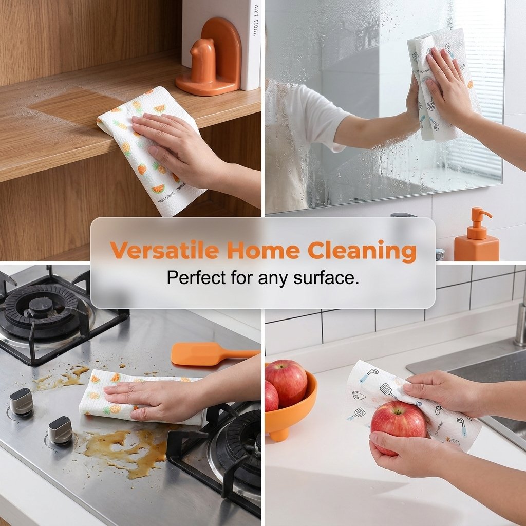 🎁 BUY 1 GET 1 FREE🎁 | Stop Wasting Paper Towels 🧽 50-Sheet Reusable Cleaning Rag Roll – Tear, Wipe, Rinse & Reuse✨