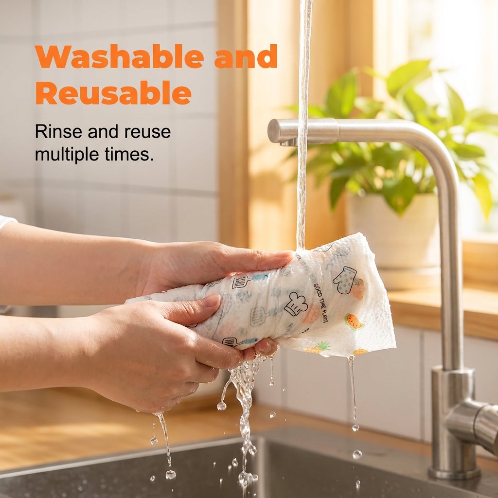 🎁 BUY 1 GET 1 FREE🎁 | Stop Wasting Paper Towels 🧽 50-Sheet Reusable Cleaning Rag Roll – Tear, Wipe, Rinse & Reuse✨