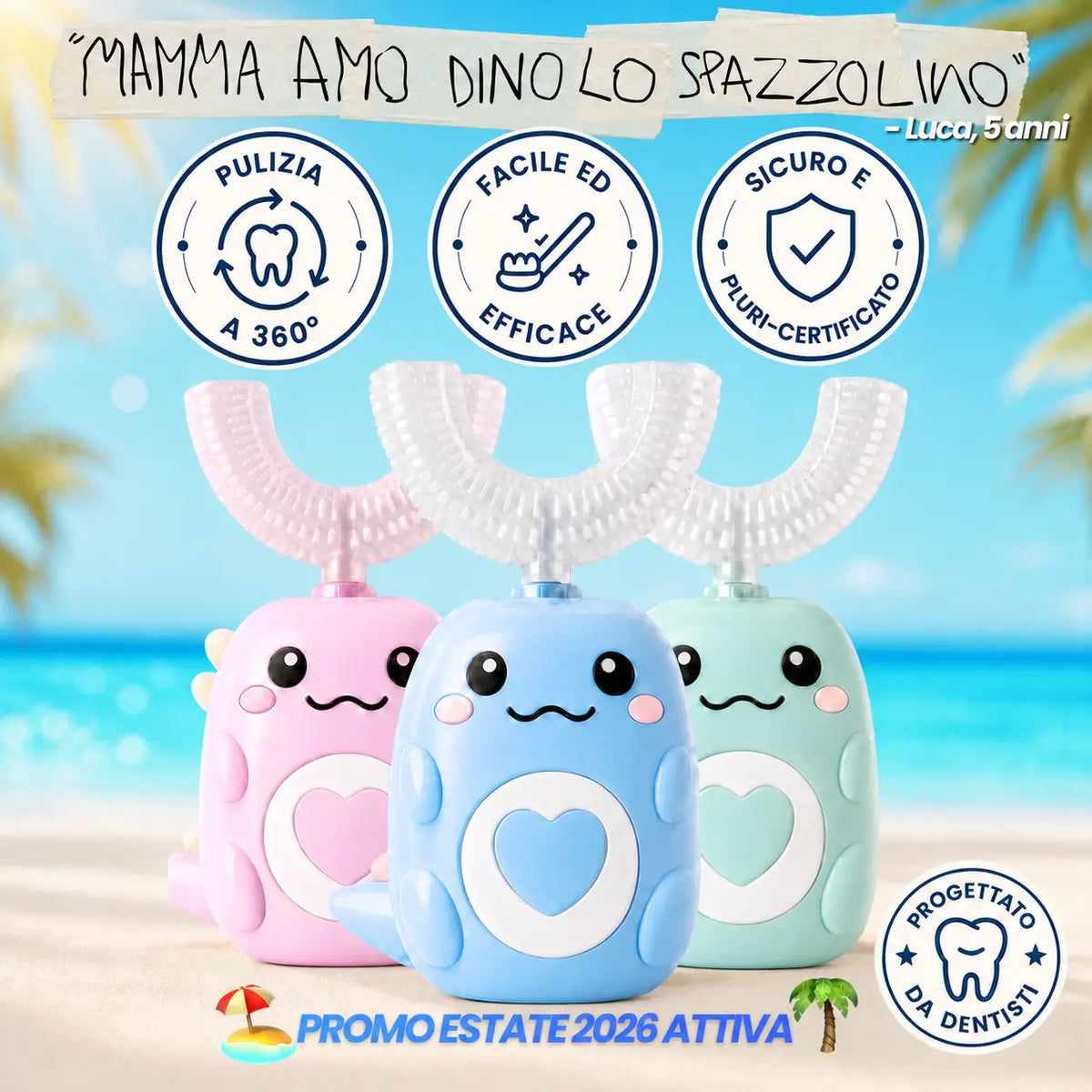 DinoBrush - Spazzolino elettrico per bambini