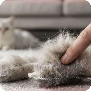 Loose trapped pet fur and undercoat