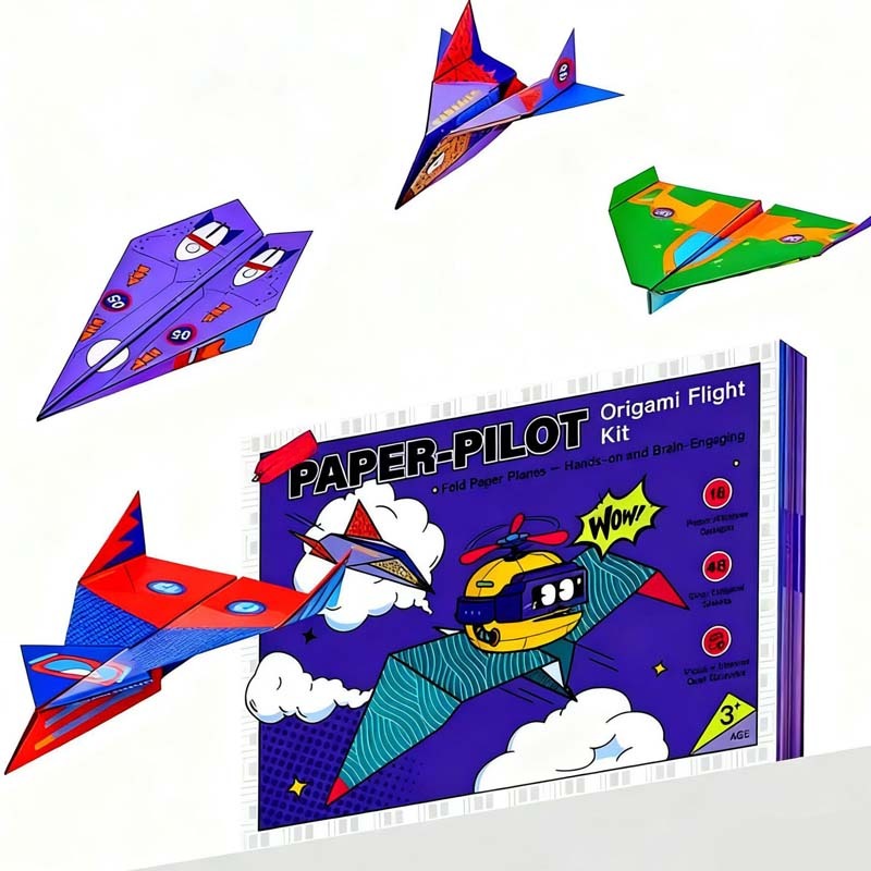 🎁🎄🛩️Set creativo fai-da-te per costruire aeroplani di carta per bambini✨
