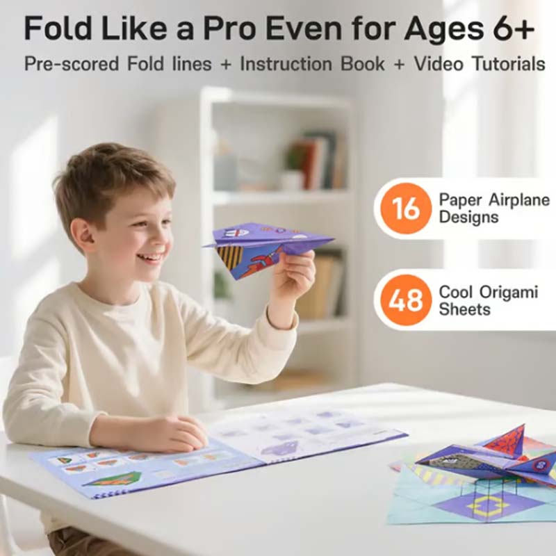 🎁🎄🛩️Set creativo fai-da-te per costruire aeroplani di carta per bambini✨