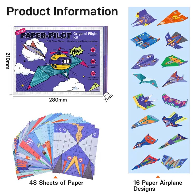 🎁🎄🛩️Set creativo fai-da-te per costruire aeroplani di carta per bambini✨