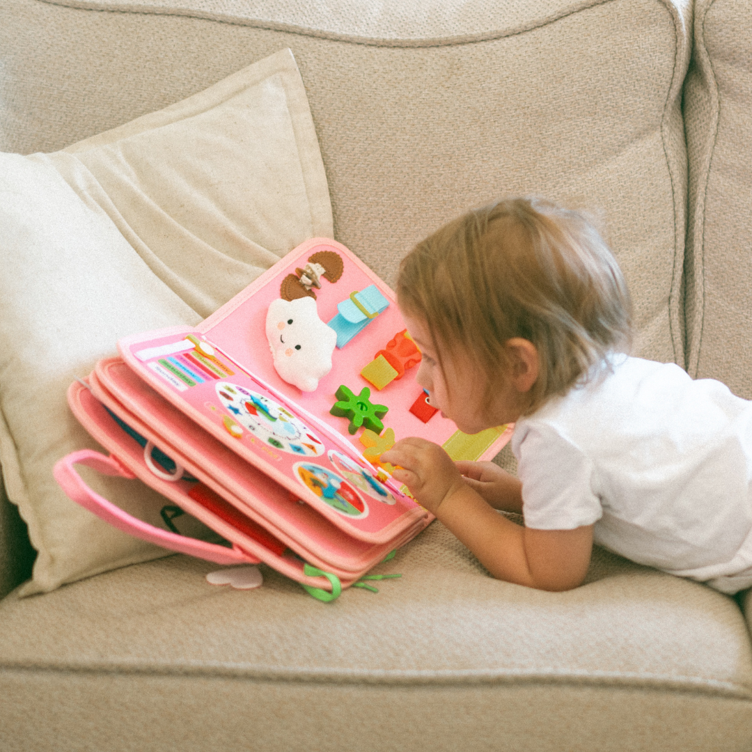 🔥50% OFF TODAY🔥Busy Board for Toddlers - Sensory Activity Book & Travel Learning Toy 🎨✈️